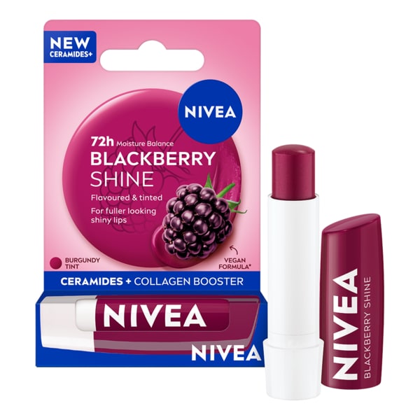 Nivea 72H Moisture Blackberry Shine Lip Balm 4.8G