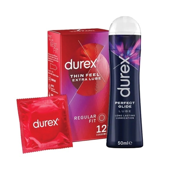 Smooth Pleasure Set: Perfect Glide Lube & Thin Feel Condoms