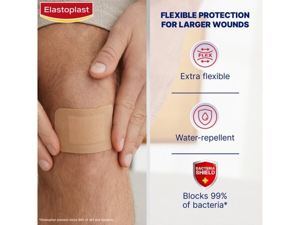 Elastoplast Fabric Knee & Elbow Large Pad, 10 Plasters