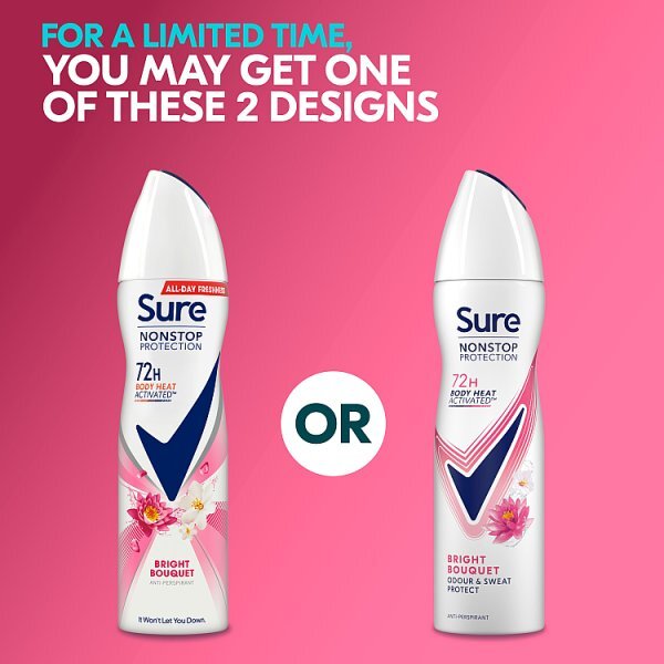 Sure Antiperspirant Deo Aerosol Nonstop Bright Bouquet 150ml