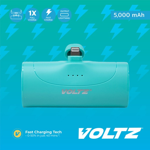Voltz 5K Power Bank Lightning Turquoise