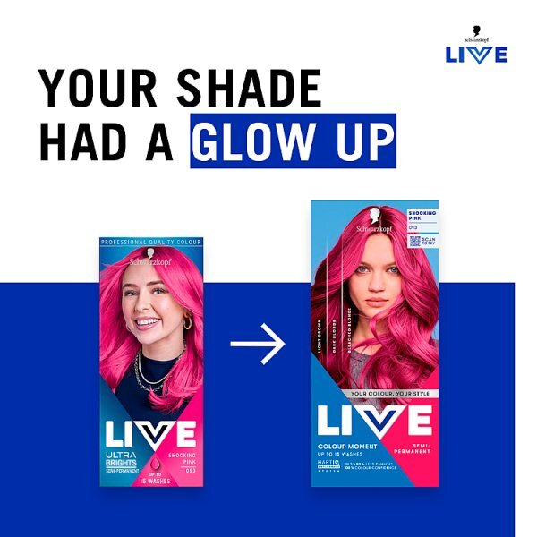 Schwarzkopf LIVE 093 Shocking Pink Semi-Permanent Hair Dye