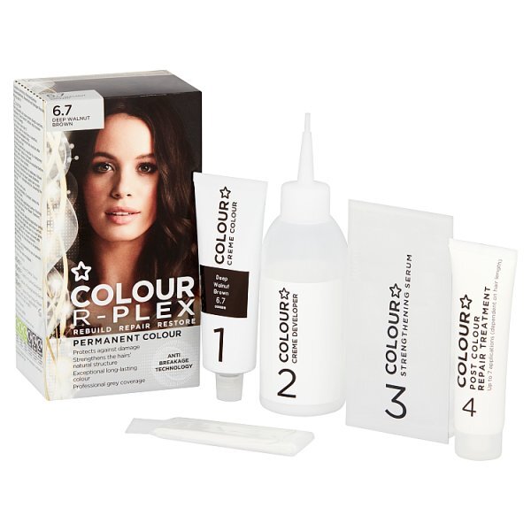 DNR Superdrug Colour R-Plex Permanent Hair Dye Walnut Brown