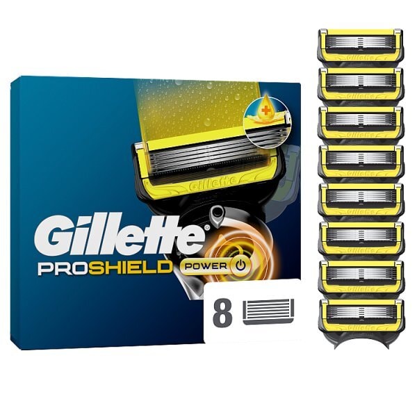 Gillette Proshield Power Mens Razor Blade Refills, 8 Count