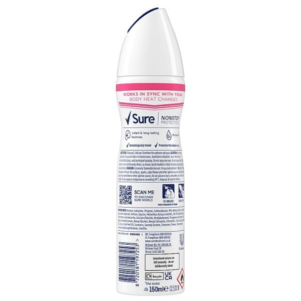 Sure Nonstop Protection Bright Bouquet Anti-Perspirant Aerosol 150 ml