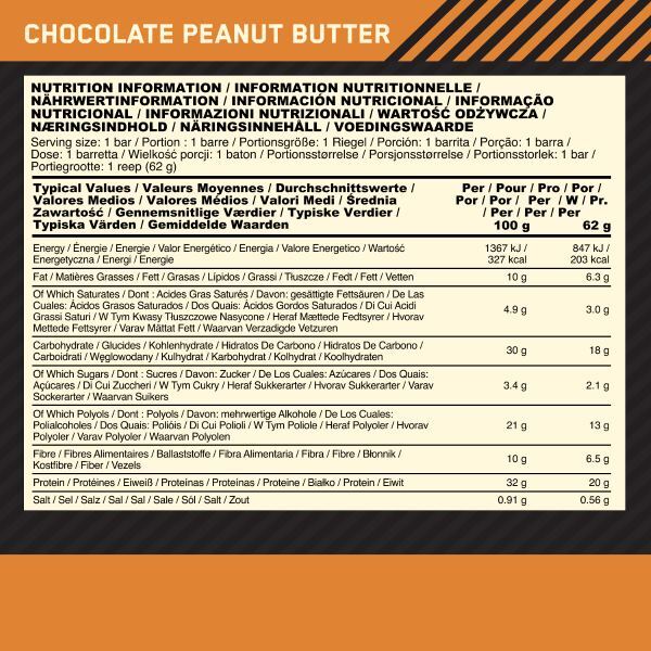 Optimum Nutrition Chocolate Peanut Butter Protein Bar 20g