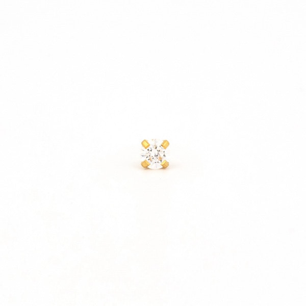 Studex 24ct Gold Plated 4mm CZ Earrings