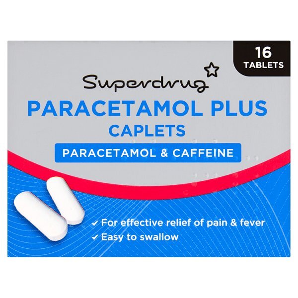 Superdrug Paracetamol 500mg Plus Caffeine 65mg Caplets X 16