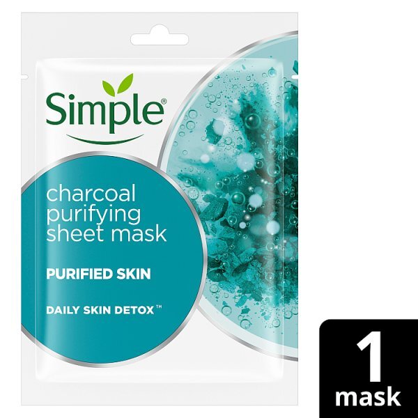 Simple Daily Skin Detox Purifying Charcoal Sheet Mask 21ml