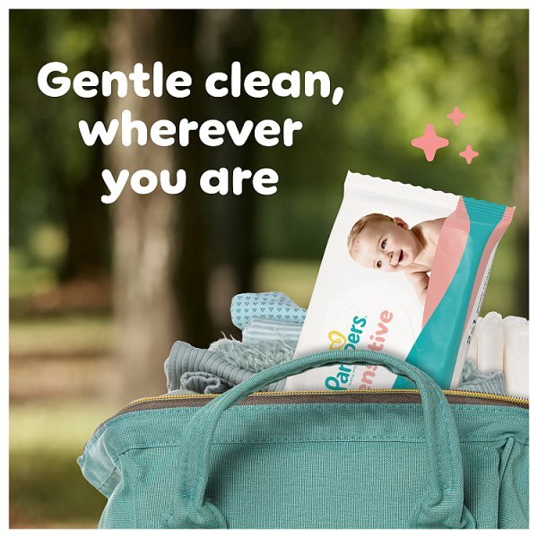 Pampers Sensitive Baby Wipes Plastic Free 1 Pack (52 wipes)