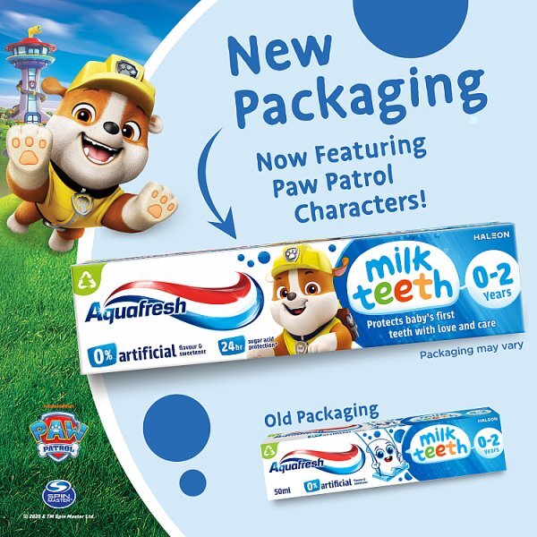 Aquafresh Baby Toothpaste, Milk Teeth 0-2 Years, 50ml