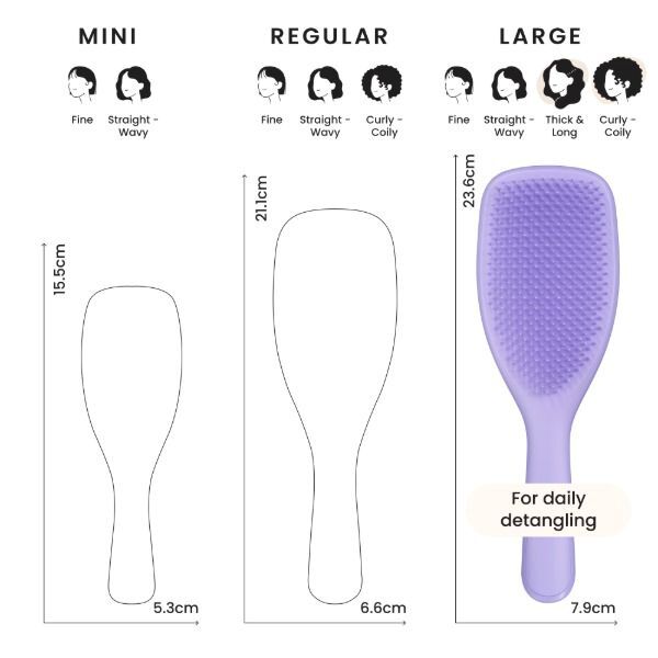 TT LARGE DETANGLER CURLY COILY PURPLE