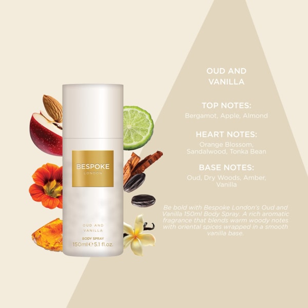 Bespoke Oud and Vanilla body spray 150ml