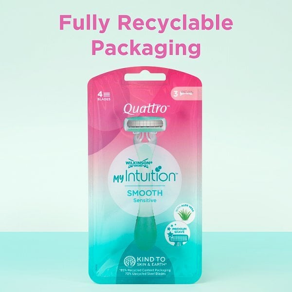 MyIntuition Quattro Sensitive Comfort Disposable Razor 3pk