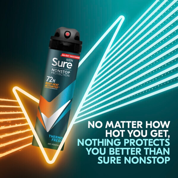 Sure Men Antiperspirant Deo Aerosol Nonstop Thermo 250Ml