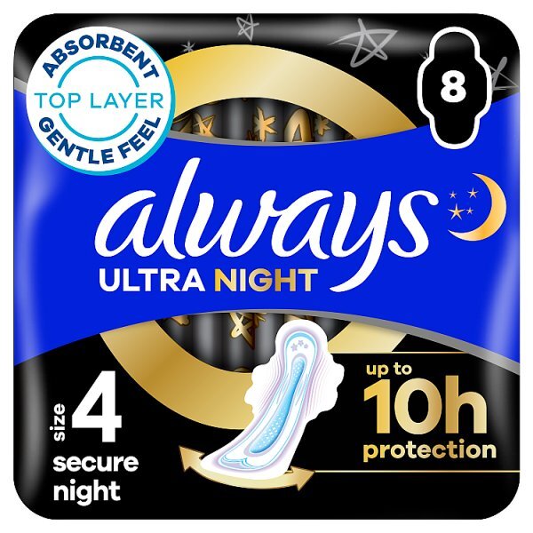 Always Ultra Sanitary Towels Secure Night (S4) Wings