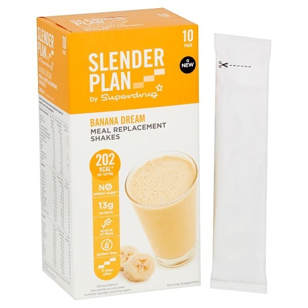 Superdrug Slenderplan Meal Replacement Shake Banana x10