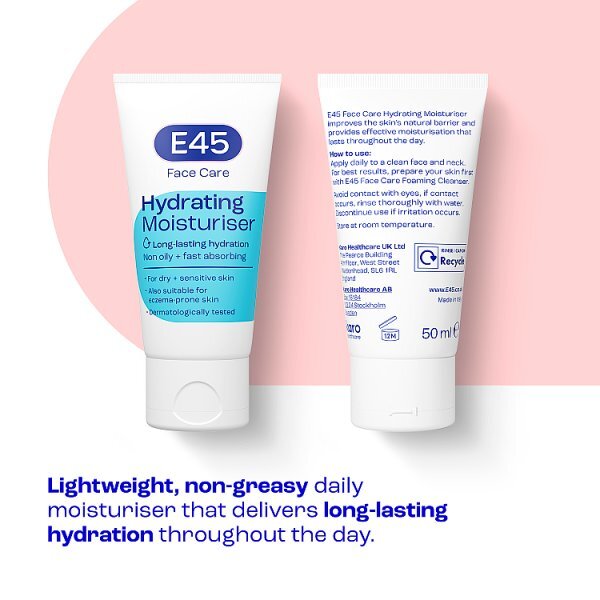 E45 Face Moisturiser For Dry & Sensitive Skin 50ml