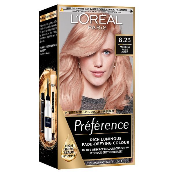 Preference 8.23 Rose Gold Light Blonde Permanent Hair Dye