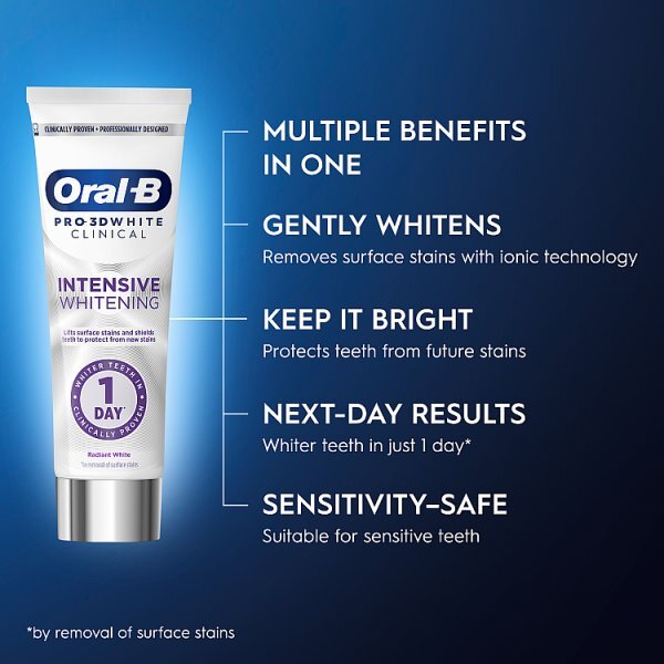 Oral-B Intensive Whitening Radiant White Toothpaste 75ml