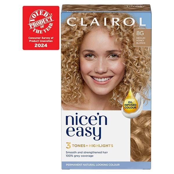 Clairol Nice'n Easy Hair Dye 8G Medium Honey Blonde