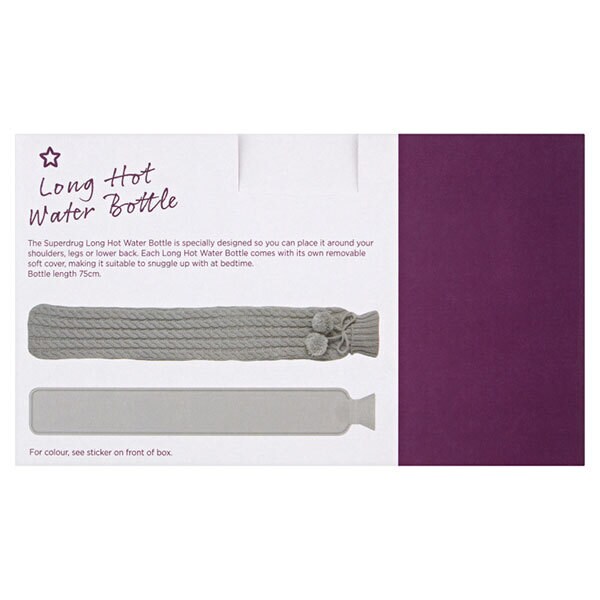 DNR Superdrug Long Hot Water Bottle & Cable Knit Cover