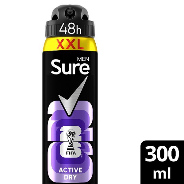 Sure Men Active Dry XXL Antiperspirant Aerosol Fifa World cup Limited Edition 300ml