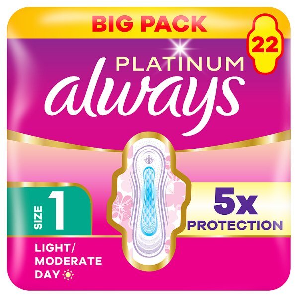 Always Platinum Normal Winged (Size 1) Value Pack 22Ctx4