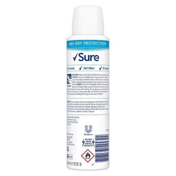 Sure Cotton Dry Anti-Perspirant Deodorant Aerosol 150 ml