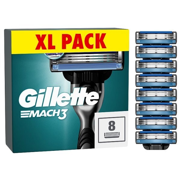 Gillette Mach3 Men’s Razor Blade Refills, 8 Count