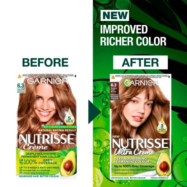 Garnier Nutrisse Permanent Hair Dye Golden Light Brown 6.3