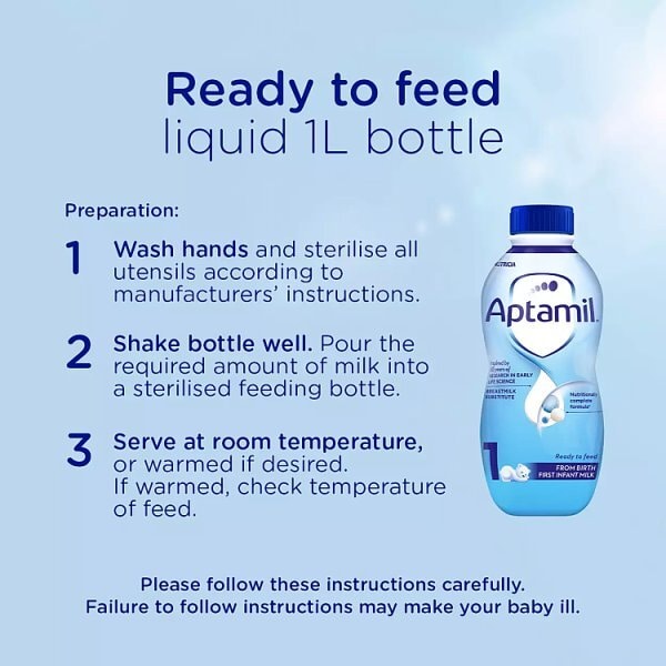 Aptamil 1 First Baby Milk Formula Liquid from Birth 1L
