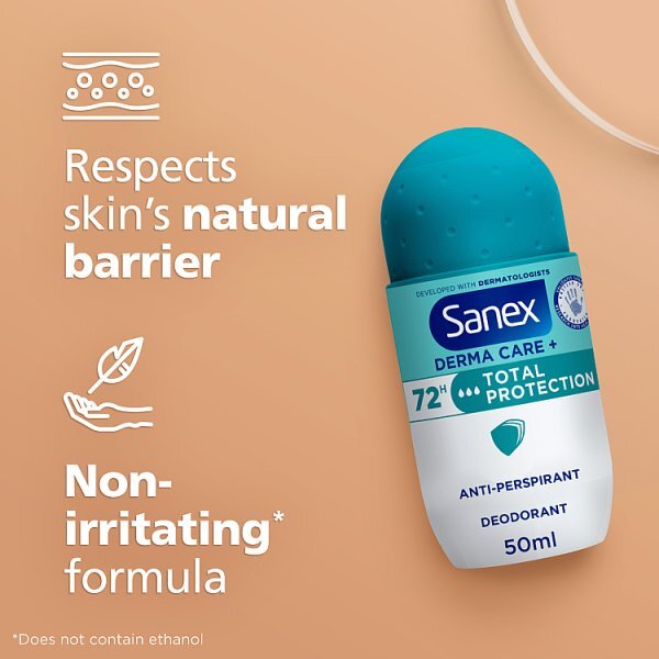 Sanex Derma Care+ Total Protection 72Hr Antiperspirant 50Ml