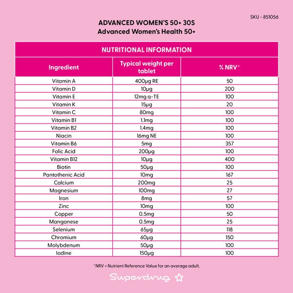 Superdrug Multivitamins For Women 50+ 30s