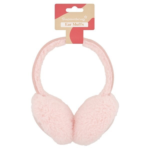 Superdrug Ear Muffs Pink Teddy