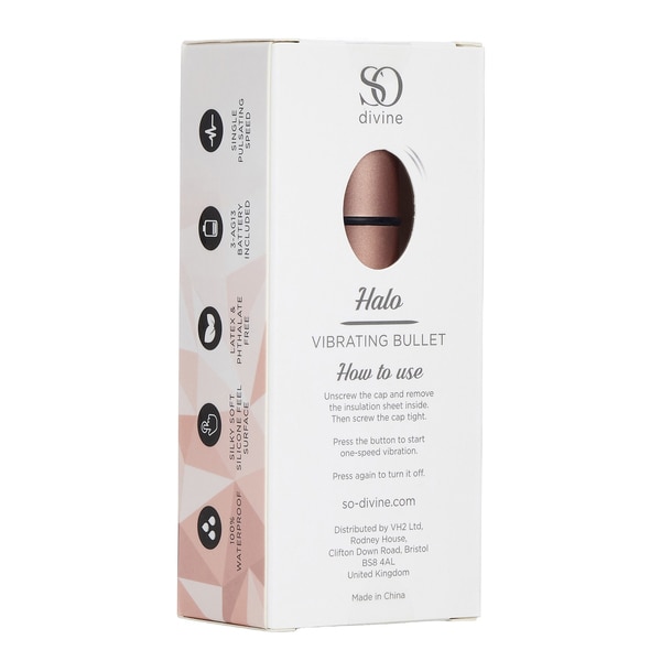 So Divine Halo Silicone Bullet Vibrator Adult Toy Rose Gold