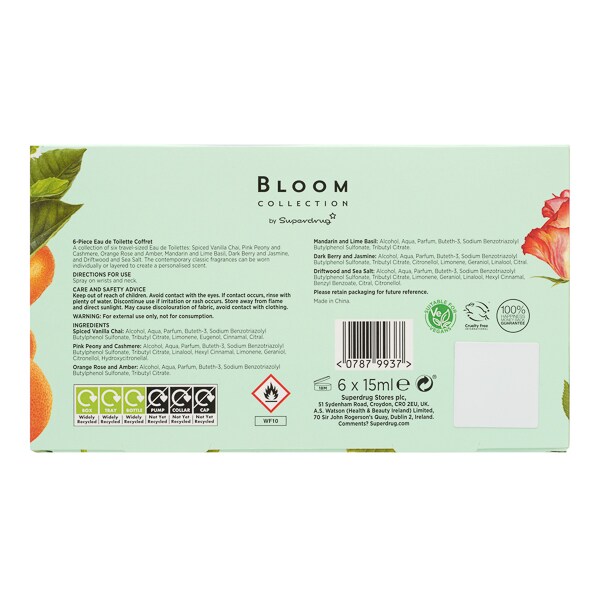 Superdrug Bloom Layering Fragrance Gift Set x6