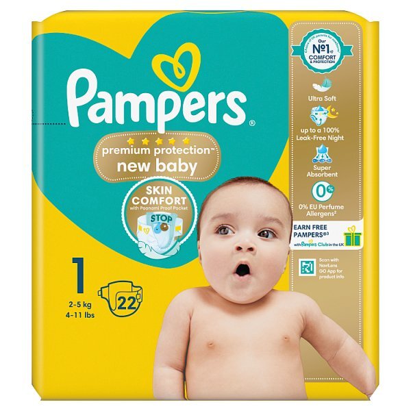 Pampers New Baby Size 1 Nappies Carry Pack x22