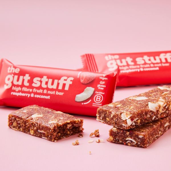 The Gut Stuff Raspberry & Coconut High Fibre Fruit & Nut Bar