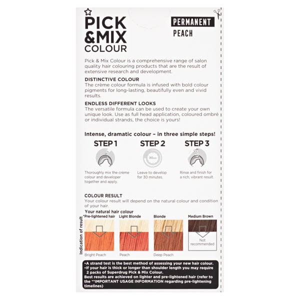 Superdrug Pick & Mix Permenant Hair Dye Denim Peach
