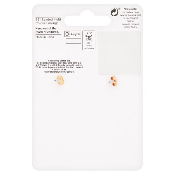 Superdrug Beaded Multi Colour Earrings