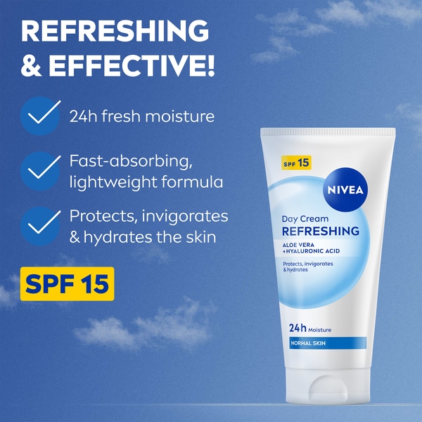NIVEA Refreshing 24H Day Cream for Normal Skin SPF15 50ml
