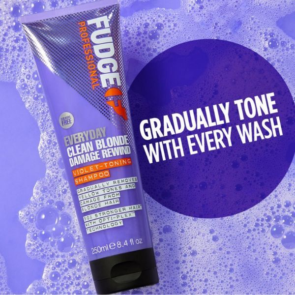 Fudge Pro Everyday Clean Blonde Damage Rewind Shampoo 250Ml