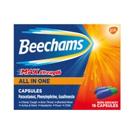 Beechams Max Strength All in One Cold and Flu Capsules 16s