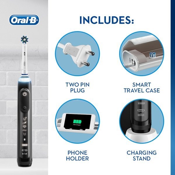 Oral B Genius 9000 Black Electric Toothbrush + 4 Brush Heads