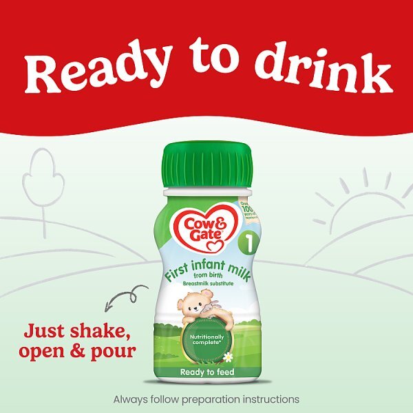 Cow & Gate 1 First Baby Milk Formula Liquid from Birth 1L
