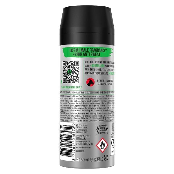 Lynx 72-Hour Antiperspirant Deodorant Spray Africa 150ml