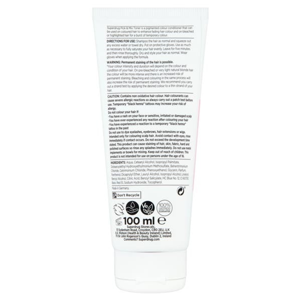 Pick & Mix Semi Permanent Hair Toner Candy Pink 100ml