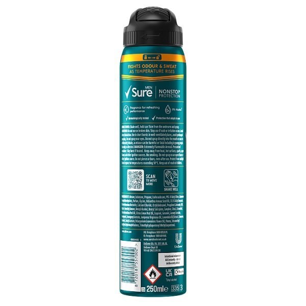 Sure Men Nonstop Protection Energise Anti-Perspirant Aerosol 250 ml