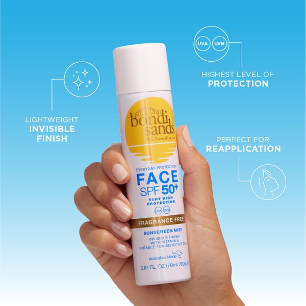 Bondi Sands Fragrence Free Face Mist Spf 50+ 60g